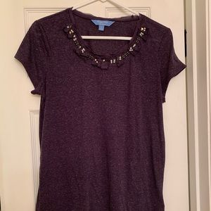 Simply Vera Wang knit blouse with rhinestones